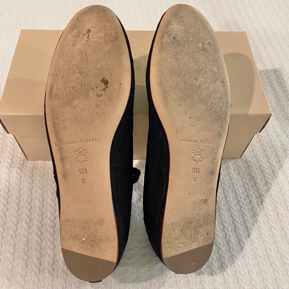 LOEFFLER RANDALL x SALTER HOUSE Black Moire Bow Flats sz 10.5 - Picture 9 of 12